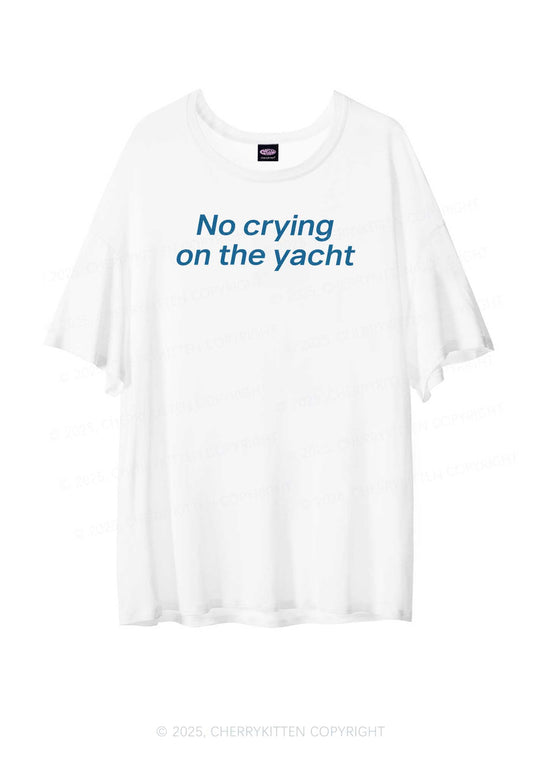 No Crying On Yacht Y2K Sheer Boyfriend Tee Cherrykitten