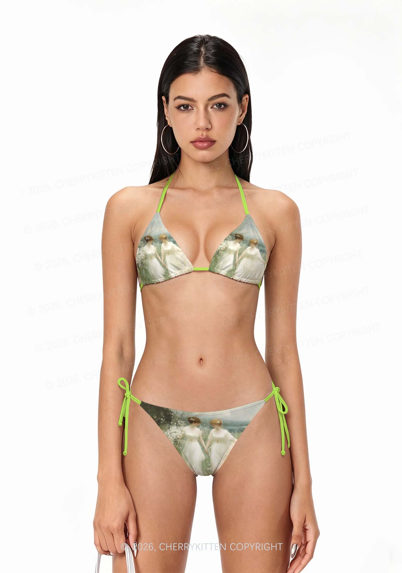 Lesbian Fairy Pride Y2K Print Bikini Set Cherrykitten