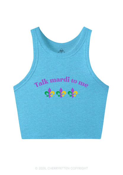 Talk Mardi To Me Y2K Crop Tank Top Cherrykitten
