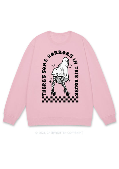 There's Some Horrors In This House Halloween Y2K Sweatshirt Cherrykitten