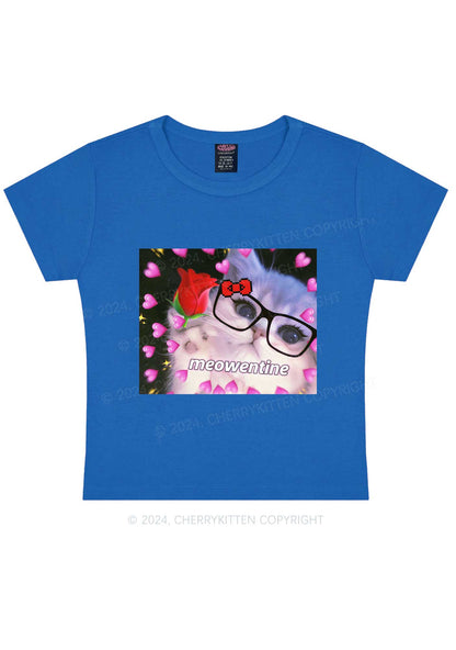 Meowentine Kitten Y2K Valentine's Day Baby Tee Cherrykitten