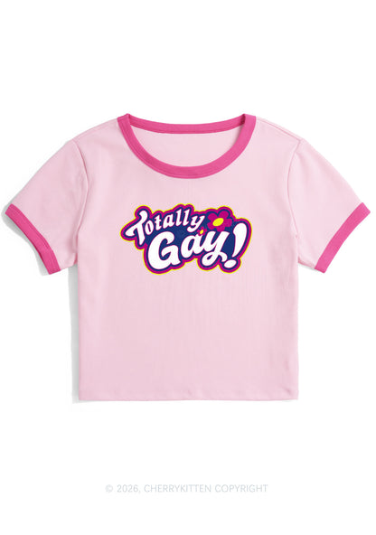 Totally Gay Pride Y2K Ringer Tee Cherrykitten