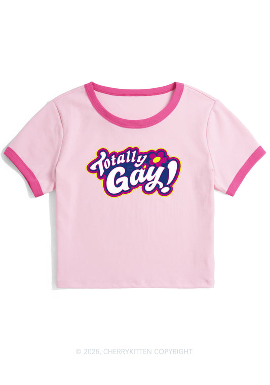 Totally Gay Pride Y2K Ringer Tee Cherrykitten