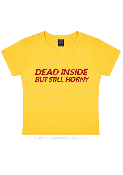 Dead Inside But Still Thirsty Y2K Baby Tee