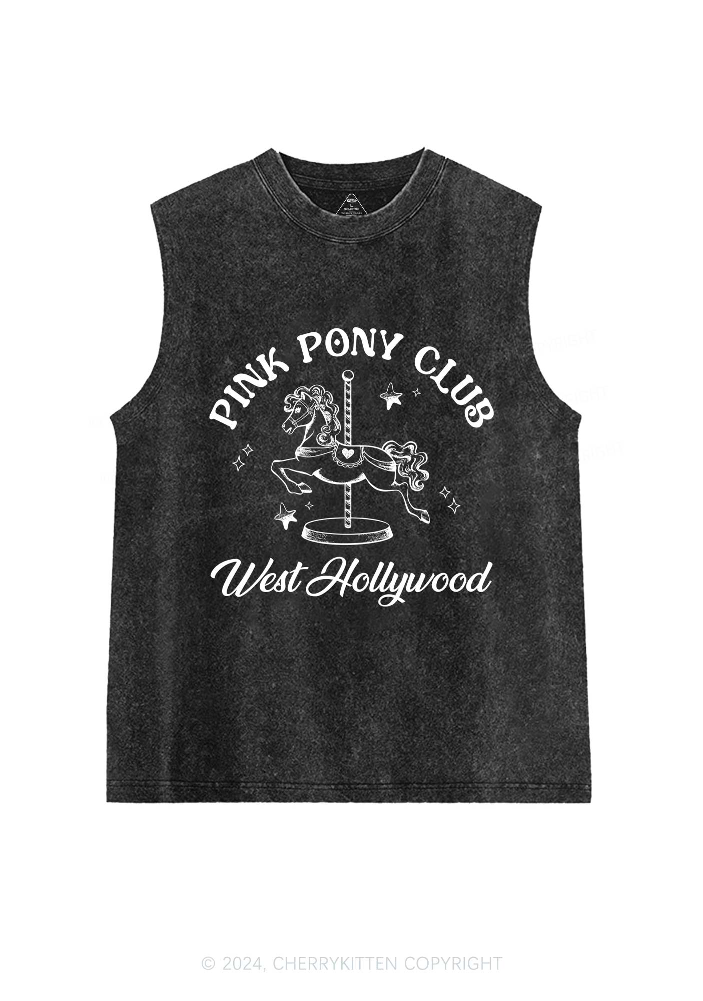 Pink West Hollywood Y2K Washed Tank Cherrykitten
