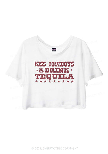 Kiss Cowboys Y2K Sheer Crop Tee Cherrykitten