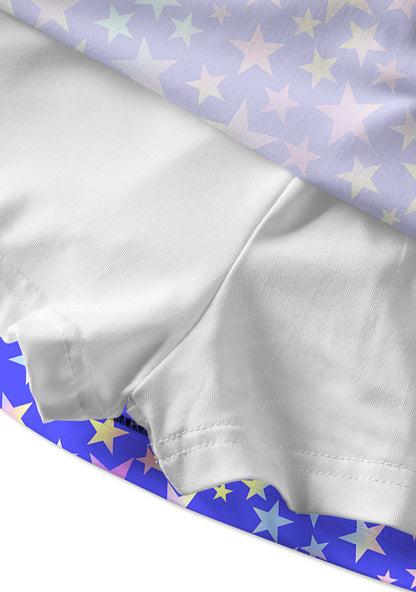 Rainbow Star On Purple Y2K Print Mini Skirt Cherrykitten