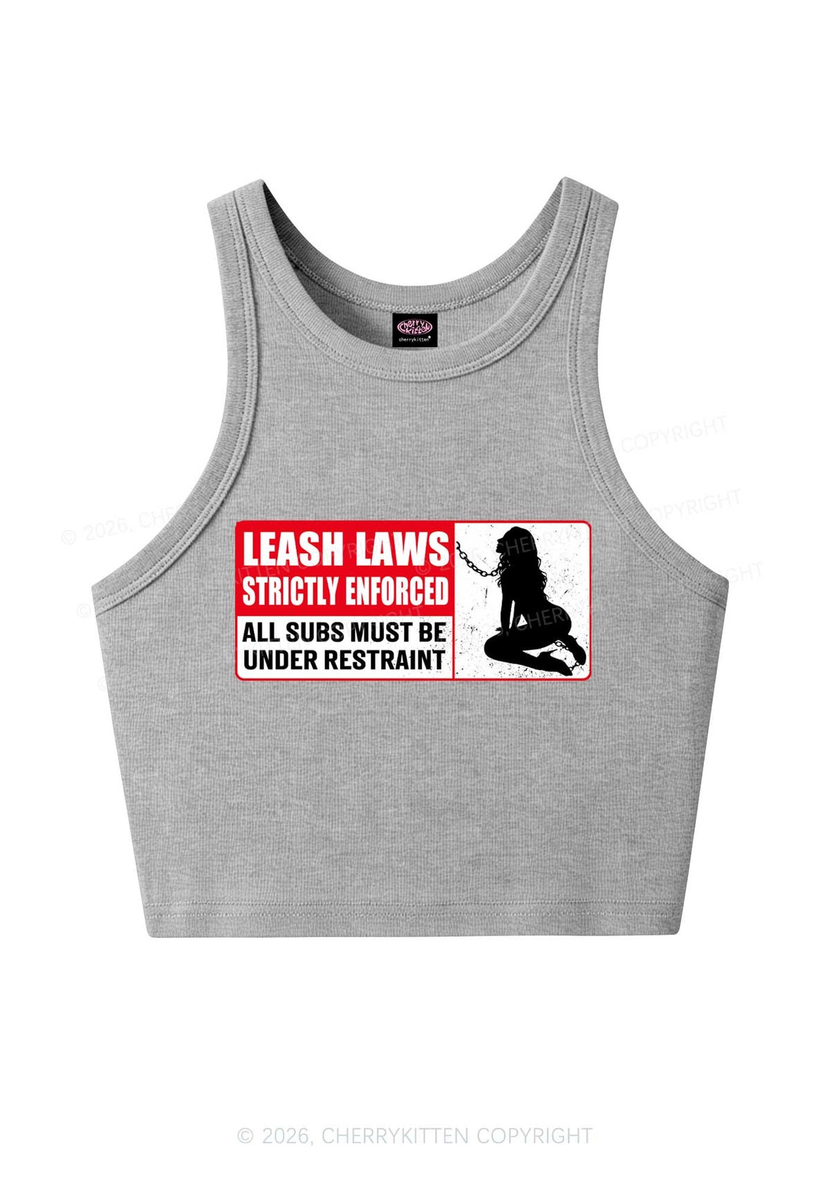 Leash Laws Strictly Enforced Y2K Crop Tank Top Cherrykitten