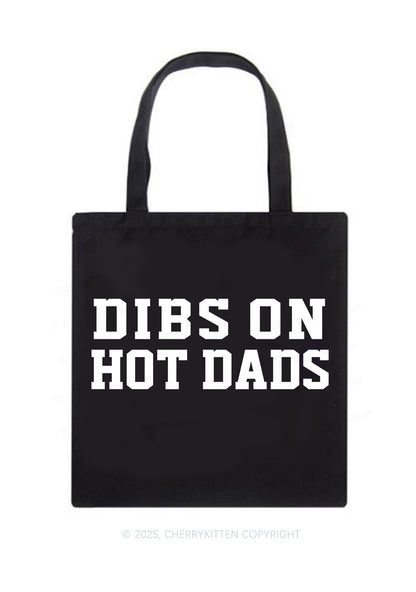 Dibs On Hot Dads Y2K Canvas Tote Bag Cherrykitten