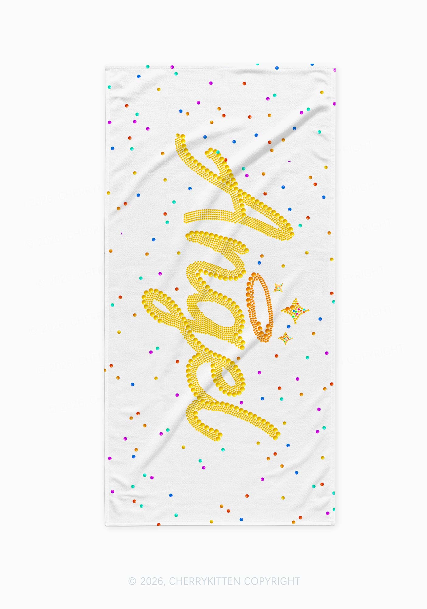 Rainbow Dots Angel Y2K Beach Towel Cherrykitten