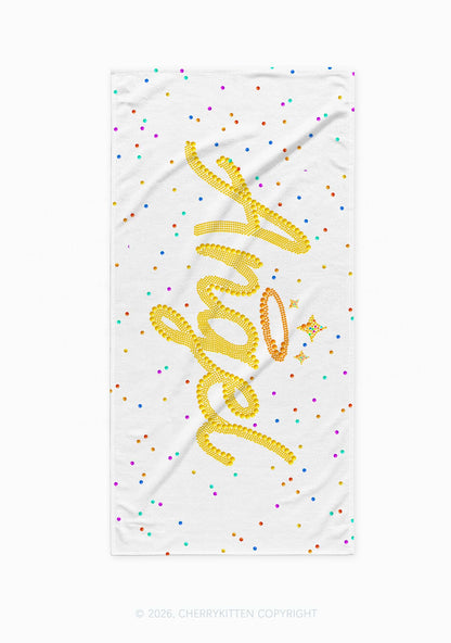 Rainbow Dots Angel Y2K Beach Towel Cherrykitten