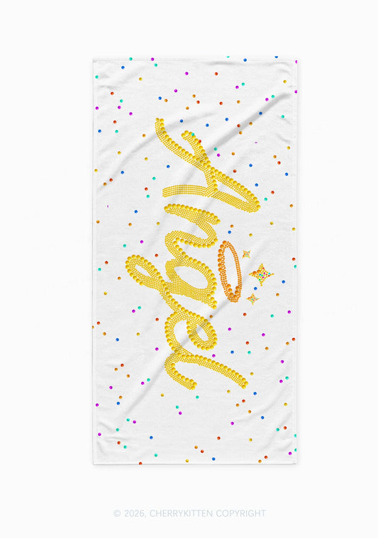 Rainbow Dots Angel Y2K Beach Towel Cherrykitten