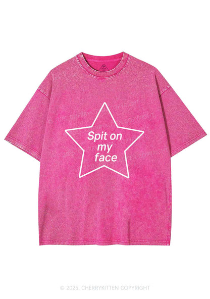 Spit On My Face Y2K Shirts Washed Tee Cherrykitten