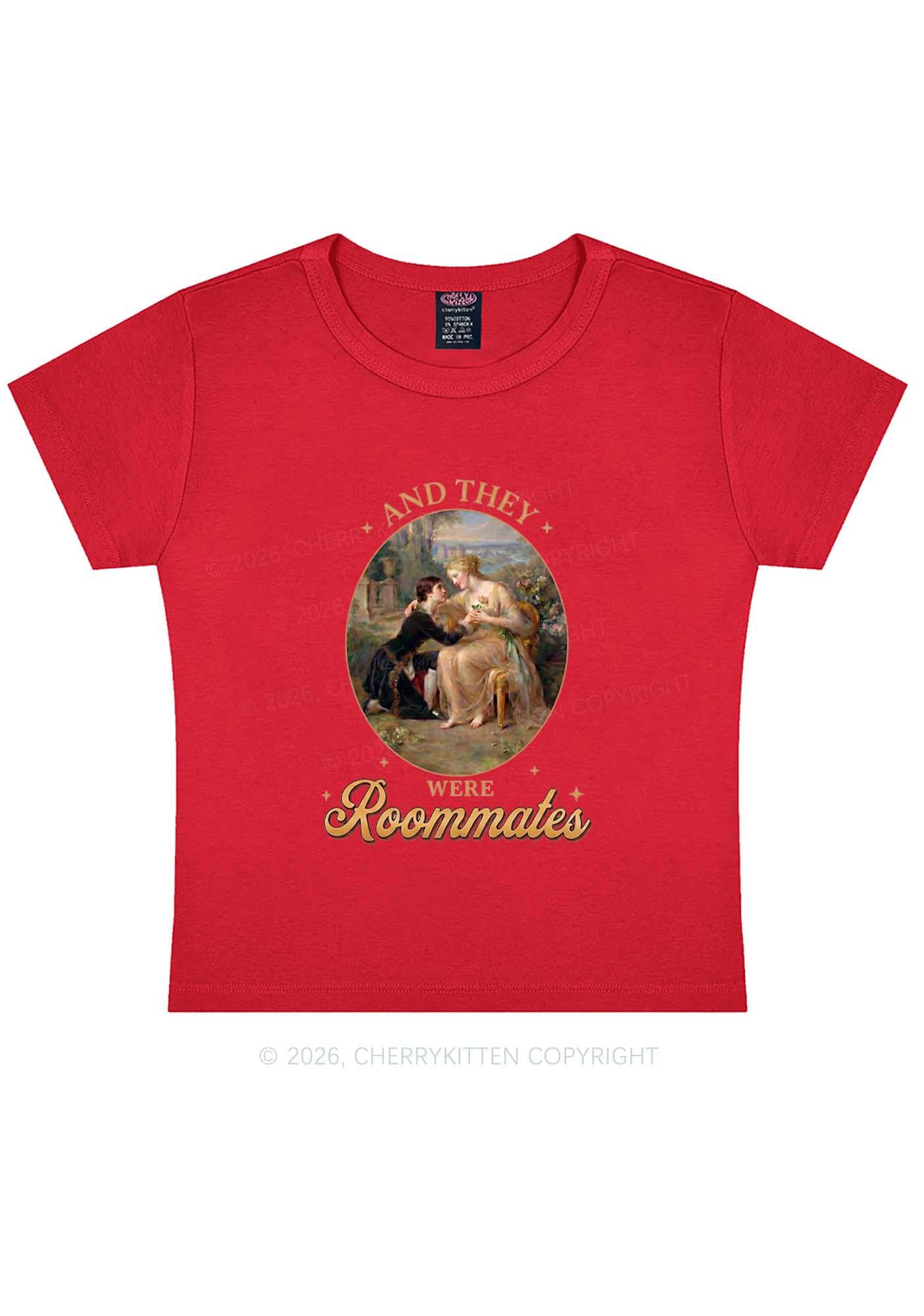 They Were Roommates Pride Y2K Baby Tee Cherrykitten