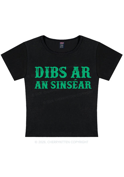 Dibs Ar An Sinsear St Patricks Y2K Baby Tee Cherrykitten