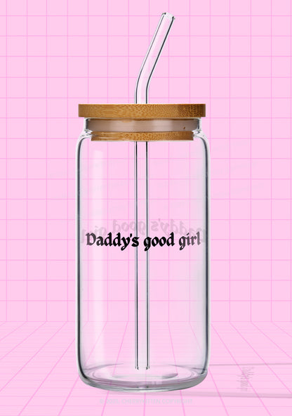 Daddys Good Girl Y2K Printed Glass Cup Cherrykitten