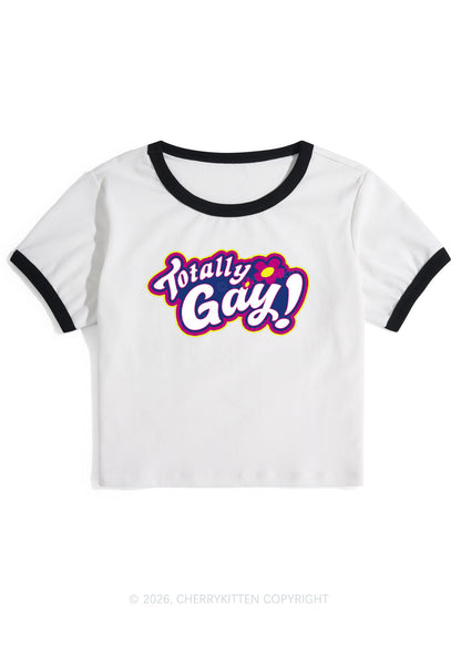Totally Gay Pride Y2K Ringer Tee Cherrykitten