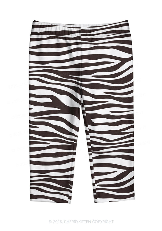 Classic Zebra Stripes Y2K Print Capri Pants Cherrykitten