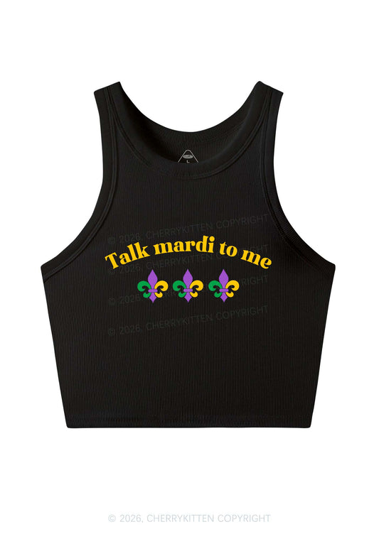 Talk Mardi To Me Y2K Crop Tank Top Cherrykitten