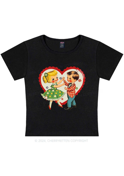 Dancing Kids Y2K Valentine's Day Baby Tee Cherrykitten
