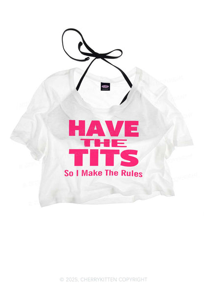 I Make Rules Y2K Sheer Crop Tee Cherrykitten