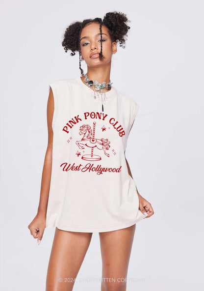 Pink West Hollywood Y2K Washed Tank Cherrykitten