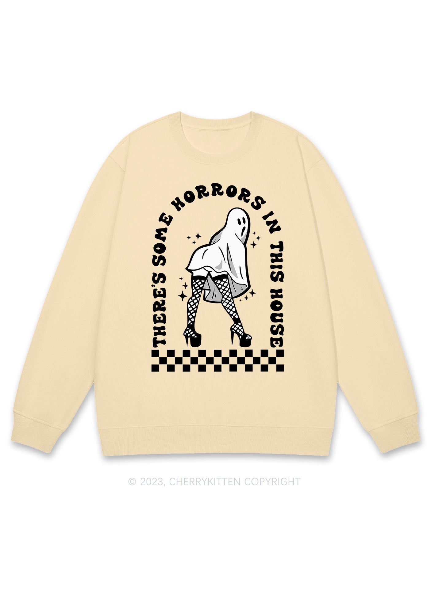 There's Some Horrors In This House Halloween Y2K Sweatshirt Cherrykitten
