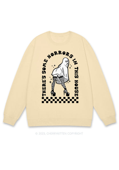 There's Some Horrors In This House Halloween Y2K Sweatshirt Cherrykitten