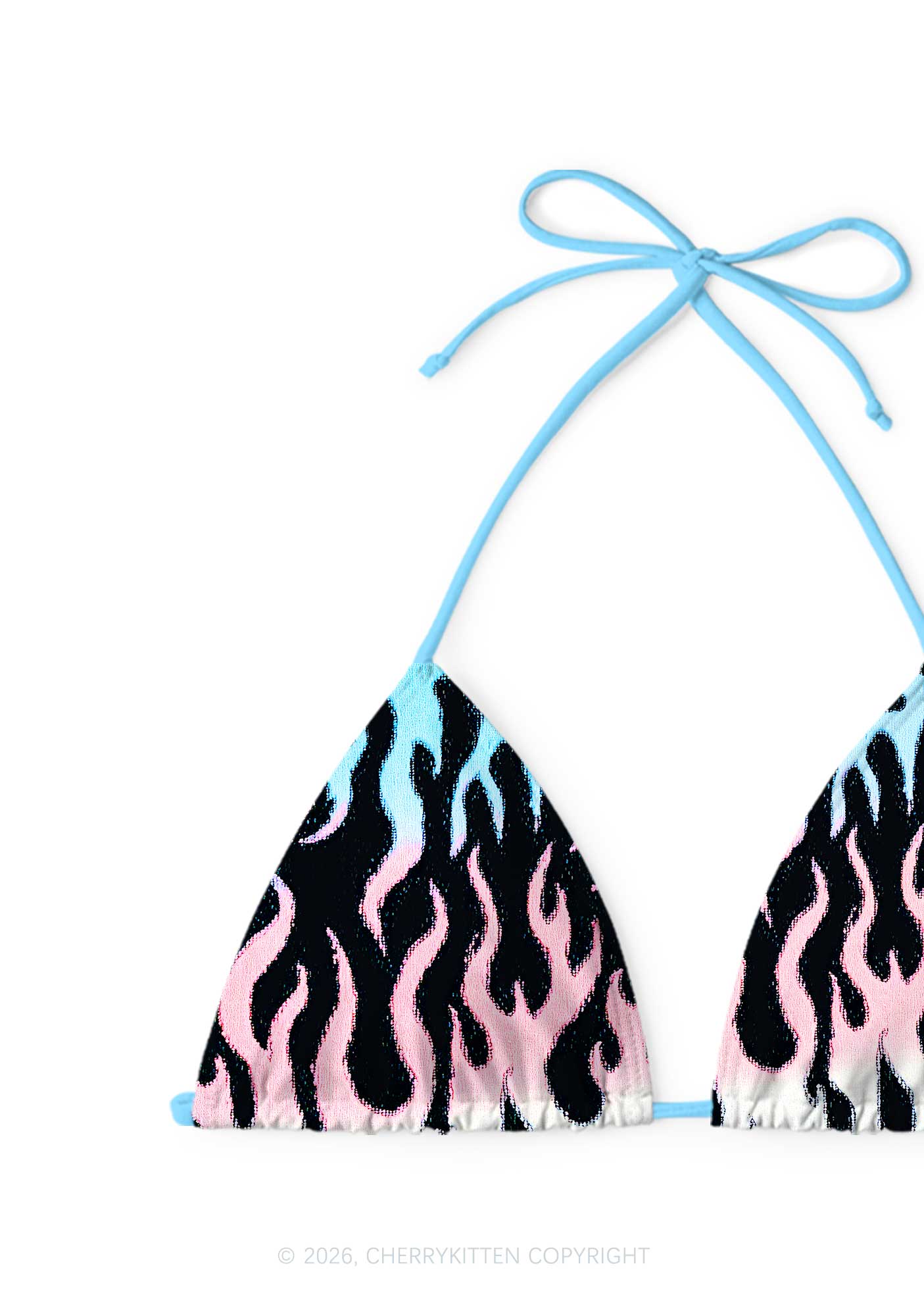 Trans Flame Pride Y2K Print Bikini Set Cherrykitten
