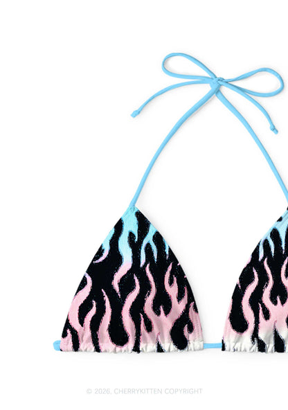 Trans Flame Pride Y2K Print Bikini Set Cherrykitten