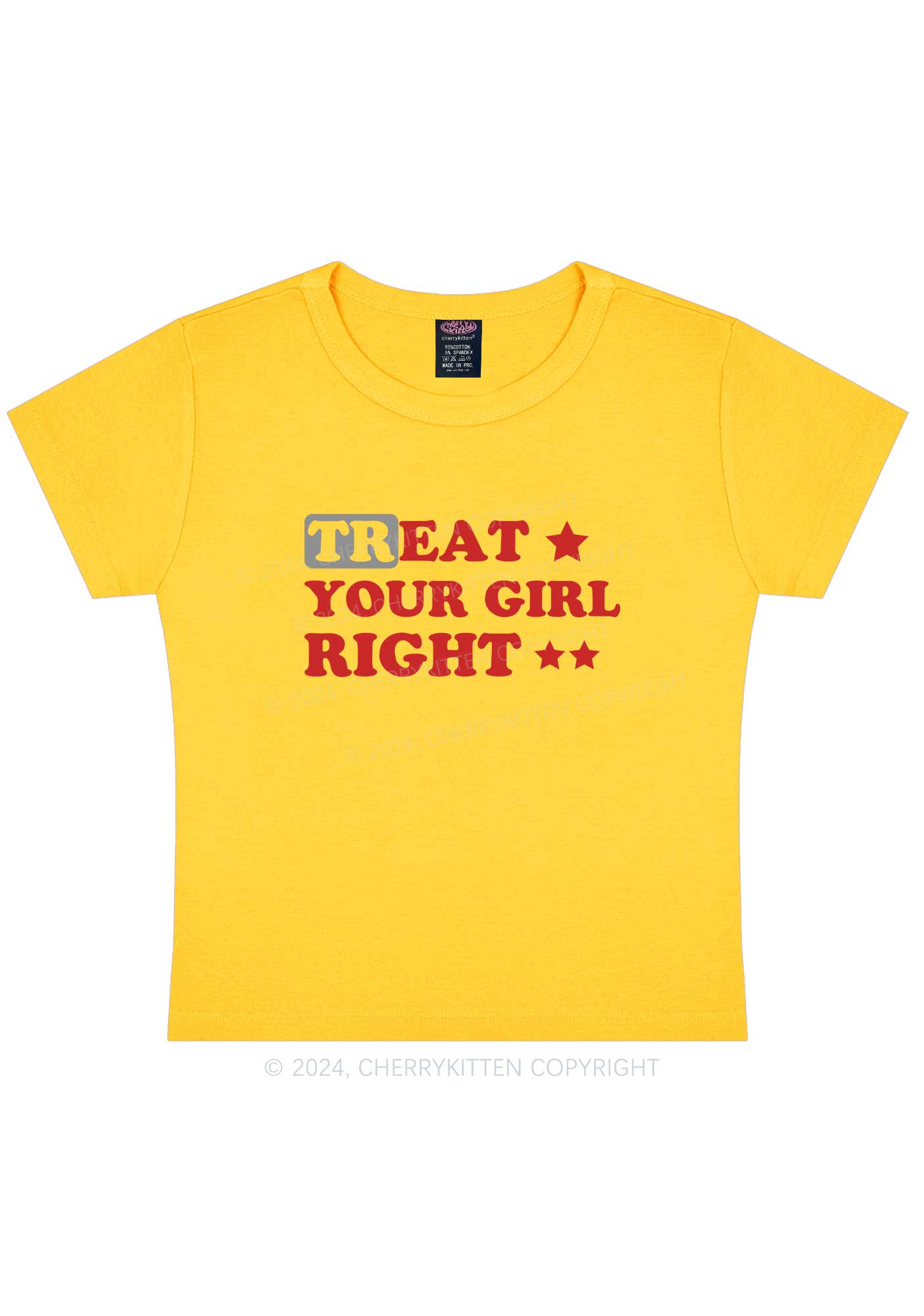 Treat Your Girl Right Y2K Baby Tee Cherrykitten