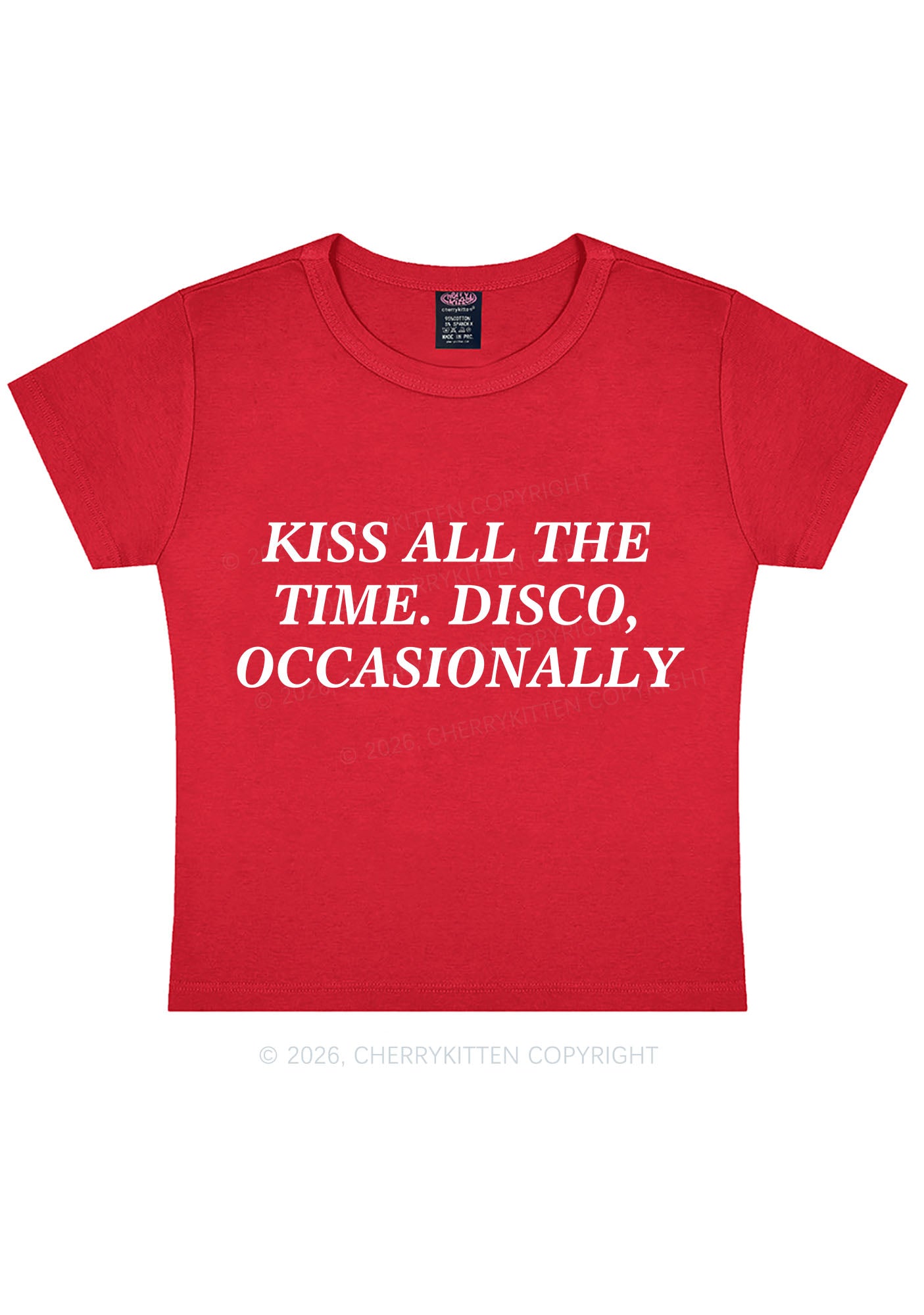 Kiss All The Time Y2K Baby Tee Cherrykitten