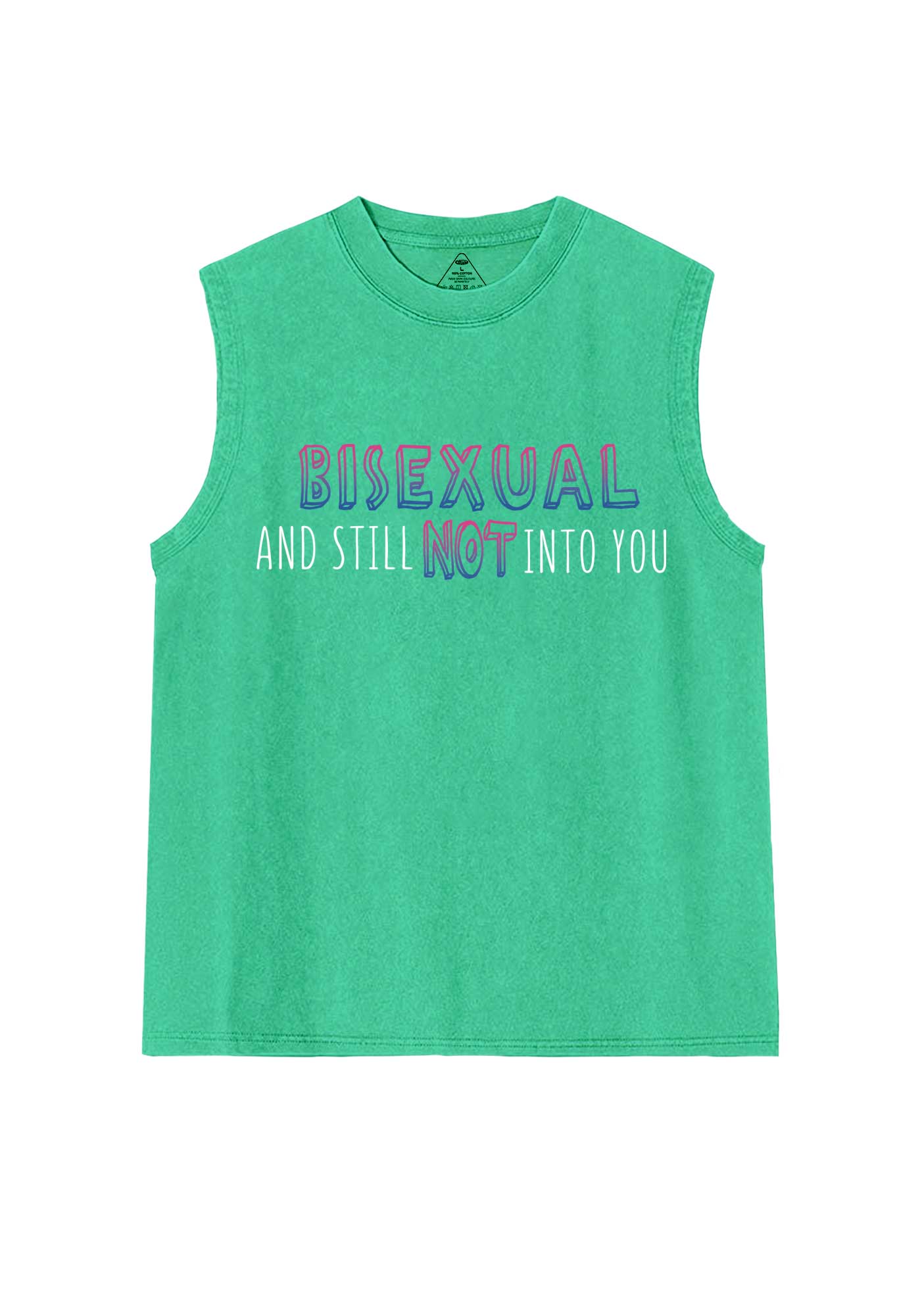 Bisexual And Still Not Into You Pride Y2K Washed Muscle Tank Cherrykitten