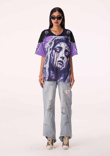 Halloween Weeping Veiled Woman Y2K Sport Jersey Shirts Cherrykitten