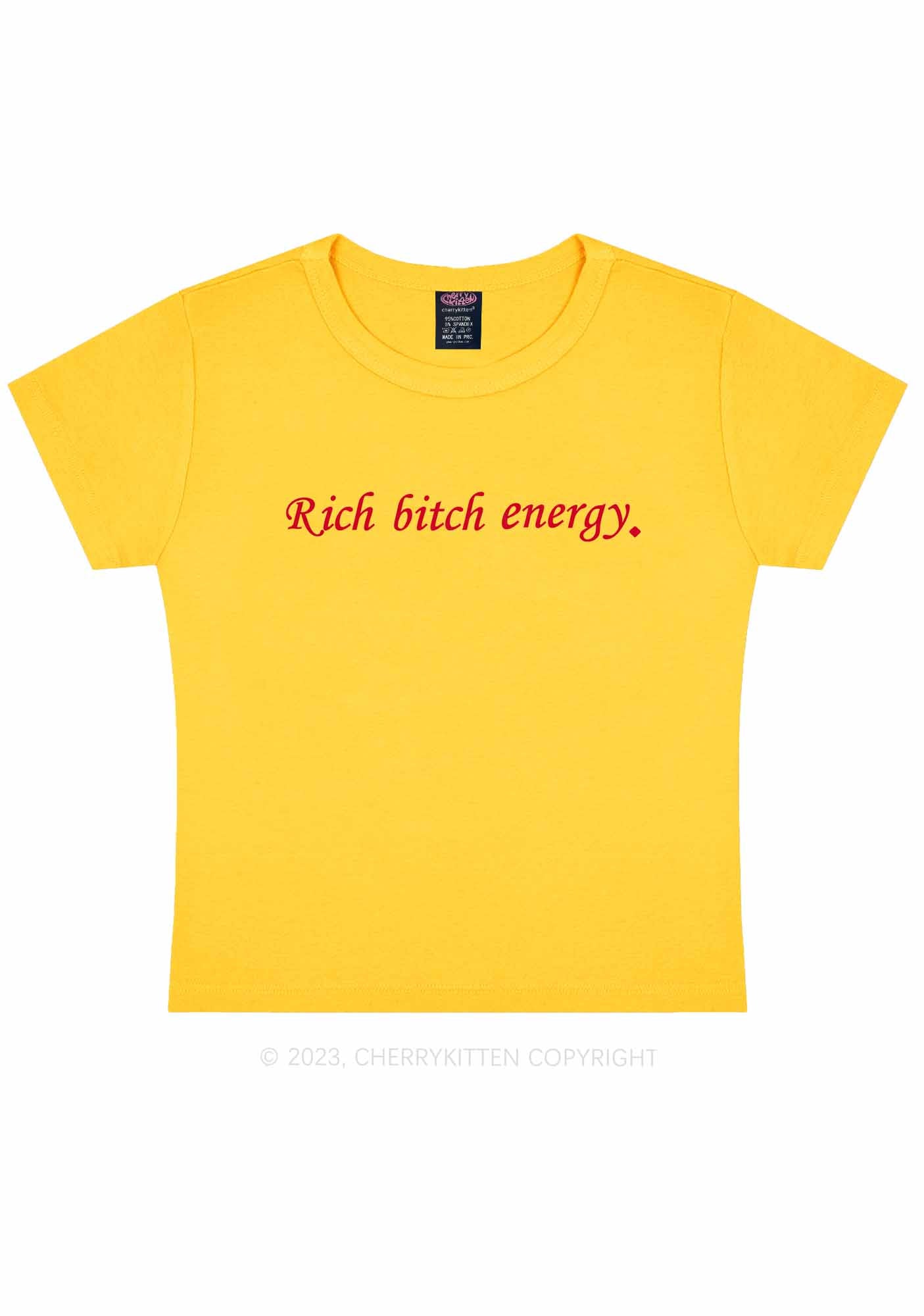 Rich Bxxch Energy Y2K Baby Tee Cherrykitten