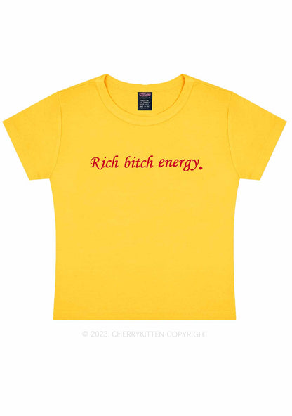 Rich Bxxch Energy Y2K Baby Tee Cherrykitten