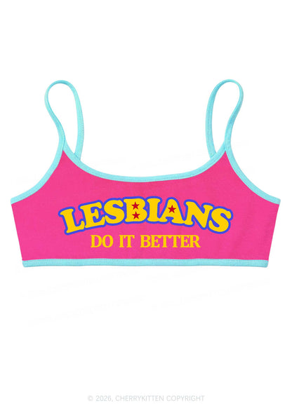 Lesbians Do It Better Pride Y2K Super Crop Cami Cherrykitten