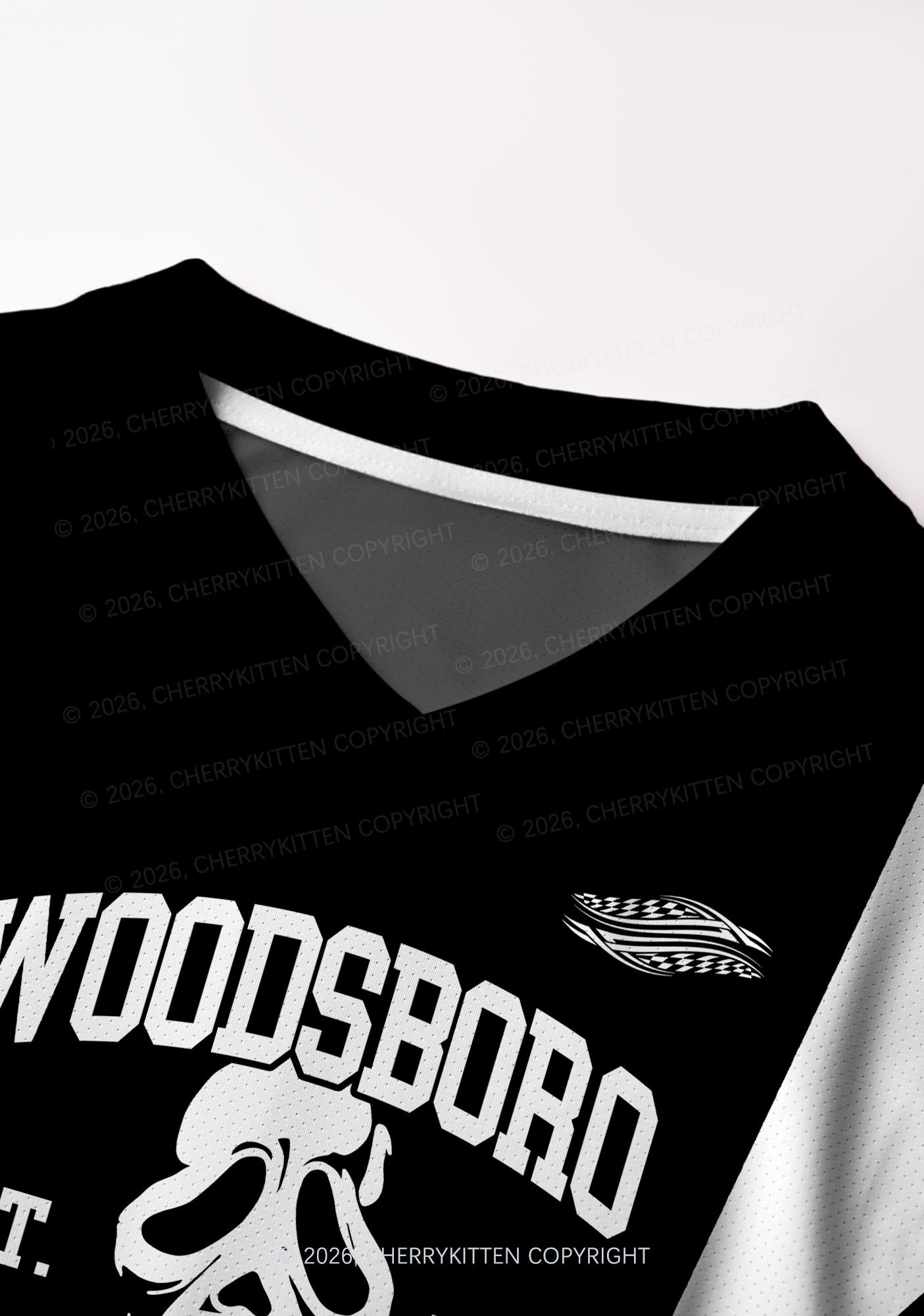 Halloween Custom Black Horror Club Y2K Crop Football Jersey Shirts Cherrykitten