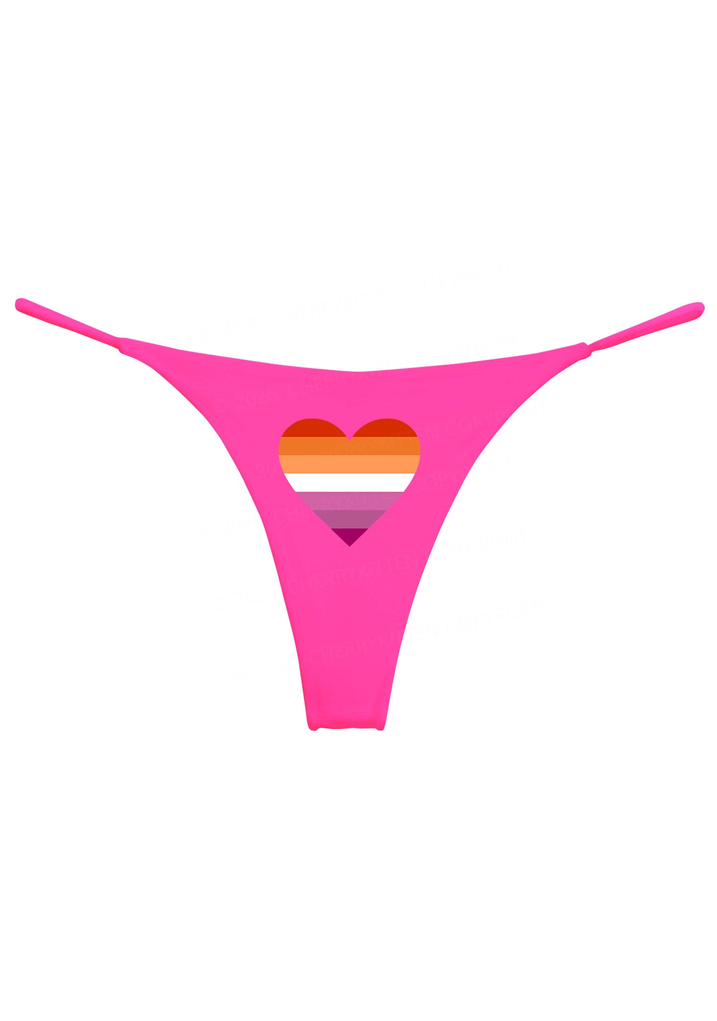 Lesbian Heart Pride Y2K Bikini String Thong Cherrykitten