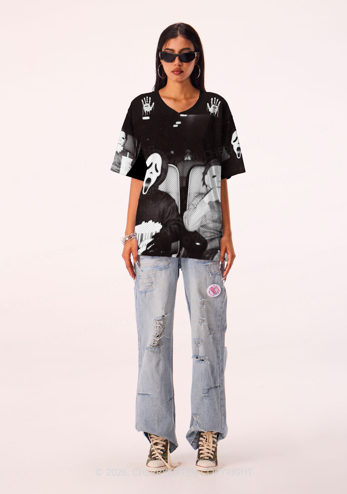 Halloween Watching Movie Y2K Sport Jersey Shirts Cherrykitten