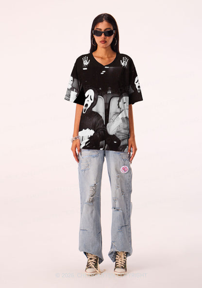 Halloween Watching Movie Y2K Sport Jersey Shirts Cherrykitten
