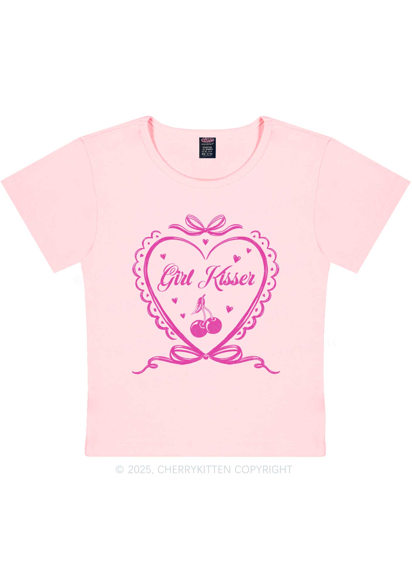 Girl Kisser Y2K Baby Tee Cherrykitten