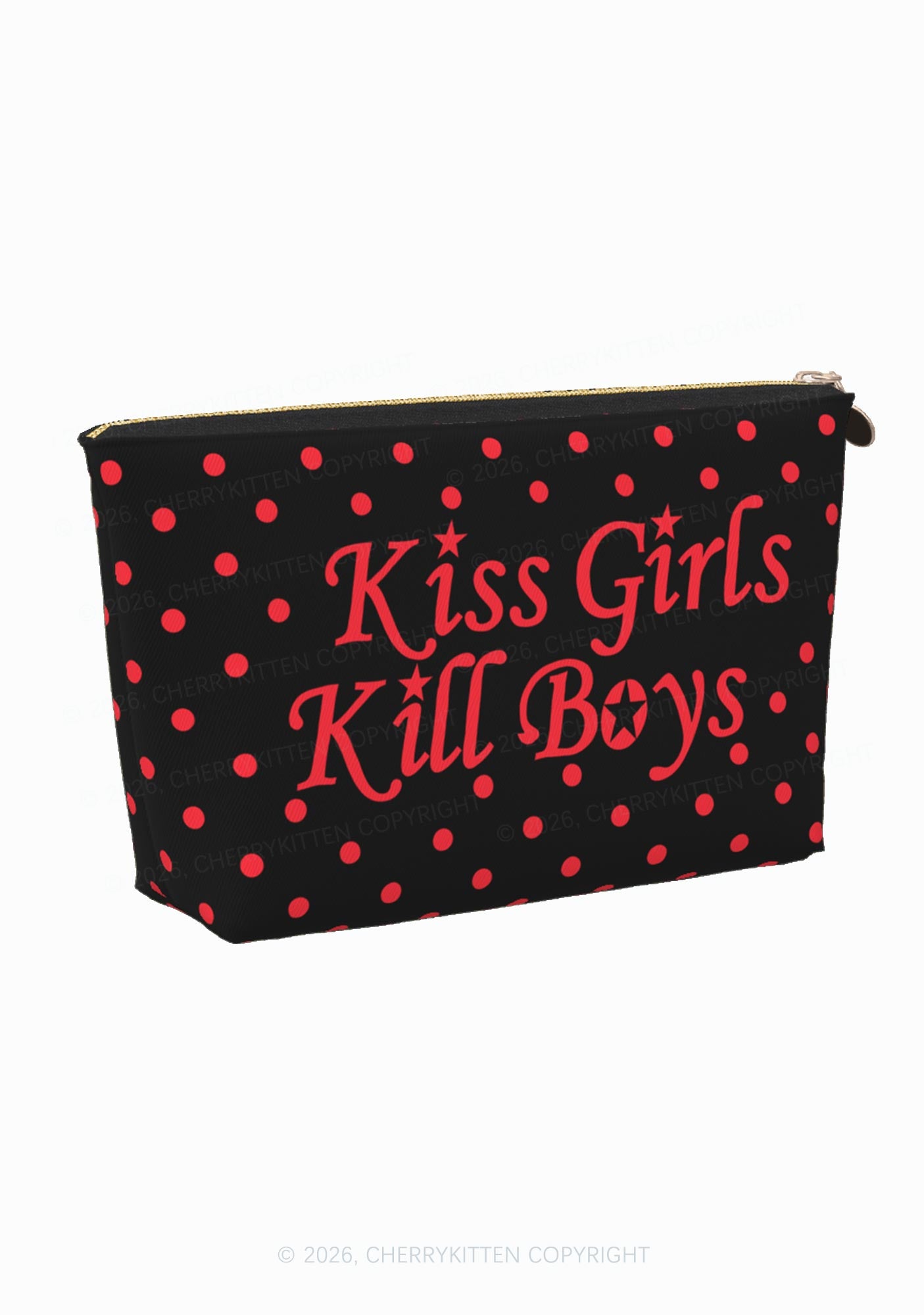 Kiss Girls Kill Boys Pride Y2K Makeup Bag Cherrykitten