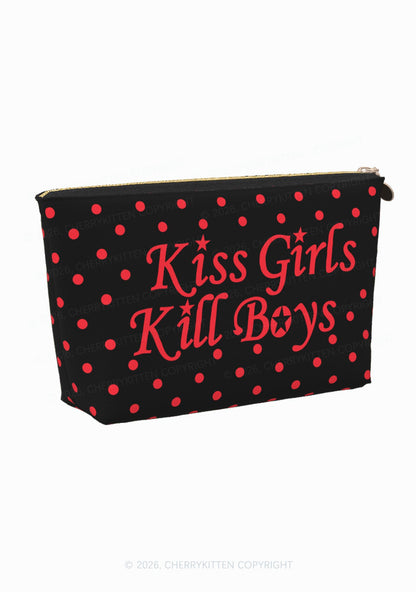 Kiss Girls Kill Boys Pride Y2K Makeup Bag Cherrykitten