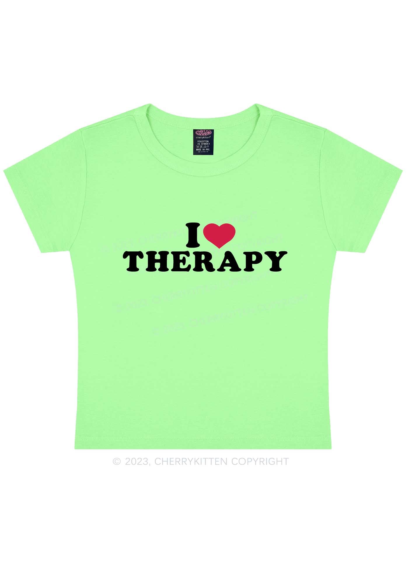 I Love Therapy Y2K Baby Tee Cherrykitten