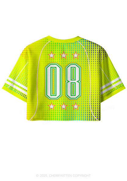 Custom Neon Yellow Ketamxxe Y2K Crop Sport Jersey Shirts Cherrykitten