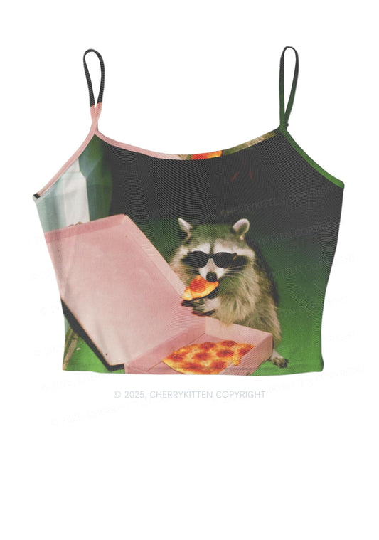 Shades Raccoon Pizza Y2K Mesh Cami Tank Cherrykitten