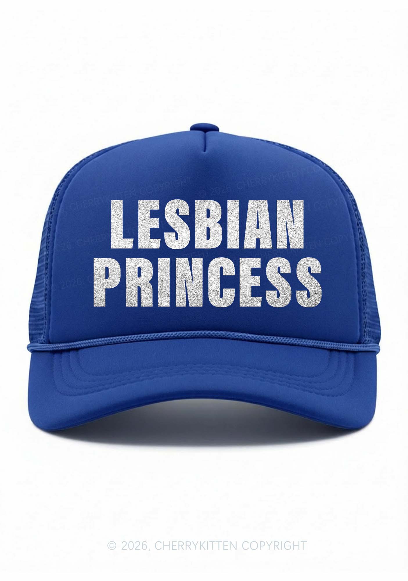 Glitter Lesbian Princess Pride Y2K Trucker Hat Cherrykitten