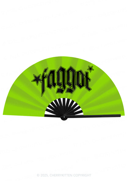 Faggot Stars Pride Y2K Rave Hand Fan Cherrykitten