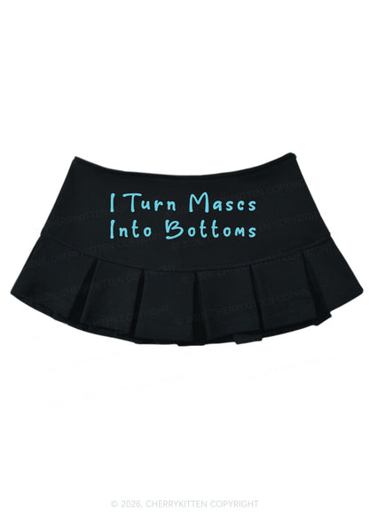I Turn Mascs Into Bottoms Pride Y2K Mini Pleated Skirts Cherrykitten